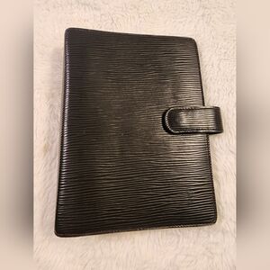Vintage Louis Vuitton Black Epi Leather Medium Agenda/Address Book Wallet